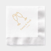 Elegante bruiloftreceptie folie servetten (Voorkant)