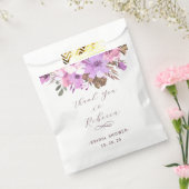 Elegante Bruilofts-Bruidsuitnodiging met Bloemen Bedankzakje (Gezegeld)