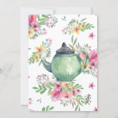 Elegante Bruilofts Thee met Bloemen Kaart (Achterkant)