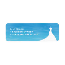 Elegante bruiloftsborrel blauwe waterverf Label
