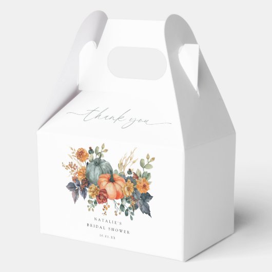 Elegante Bruiloftsborrel in Herfststijl Bedankdoosjes (Voorkant)