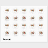 Elegante Bruiloftsborrel in Herfststijl Ronde Sticker (Vel)