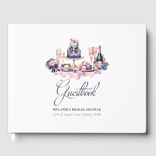 Elegante Bruiloftsborrel waterverf Persoonlijk Gastenboek (Voorkant)
