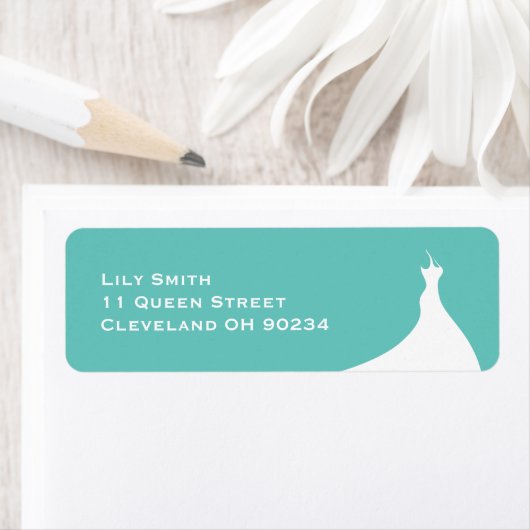 Elegante bruiloftsbruiloft turquoise label (Insitu)