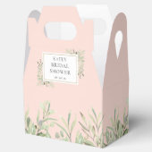 Elegante bruiloftsbruiloftsgroene bladeren roze ro bedankdoosjes (Geopend)
