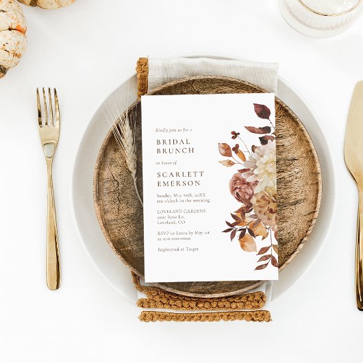 Elegante Bruiloftsbrunch in de herfst Kaart