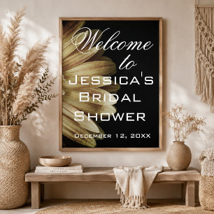 Elegante Bruiloftsdienst met Zonnebloemen Poster