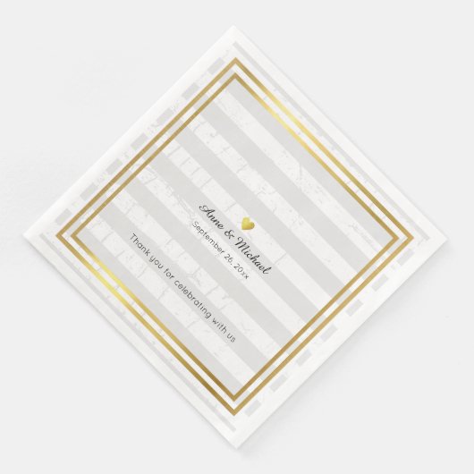 Elegante bruiloftsdiner servetten met bleke strepe (Hoek)