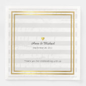 Elegante bruiloftsdiner servetten met bleke strepe (Voorkant)