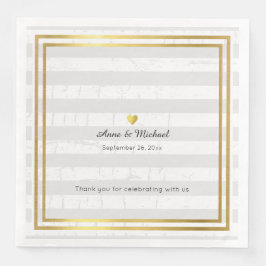 Elegante bruiloftsdiner servetten met bleke strepe