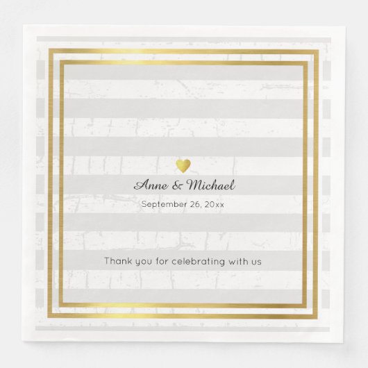 Elegante bruiloftsdiner servetten met bleke strepe (Voorkant)