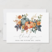 Elegante Bruiloftsdouche Herfst Bedankkaart (Voorkant)