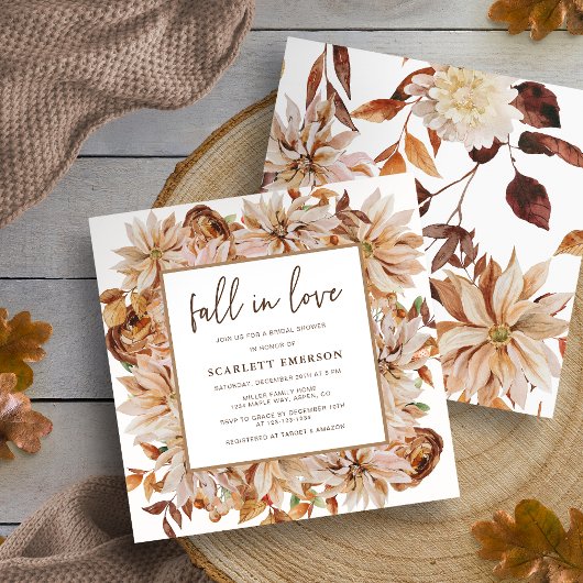 Elegante Bruiloftsdouche Herfst Kaart