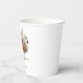 Elegante Bruiloftsdouche Herfst Papieren Bekers (Achterkant)