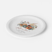 Elegante Bruiloftsdouche Herfst Papieren Bordje (Gekanteld)