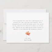 Elegante Bruiloftsdouche in de herfststijl Bedankkaart (Achterkant)