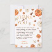 Elegante bruiloftsdouche in herfststijl bedankkaart (Voorkant)