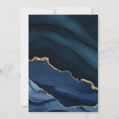 Elegante bruiloftsdouche in navyblauw met goud mar kaart (Achterkant)