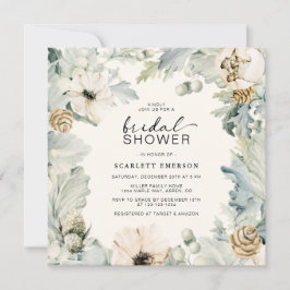 Elegante Bruiloftsdouche met Bloemen Kaart