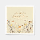 Elegante bruiloftsdouche met wilde bloemen: Love I Servet (Voorkant)