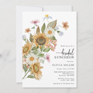 Elegante Bruiloftsdouche met Zonnebloemen Kaart