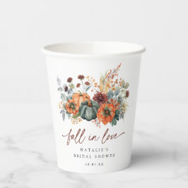 Elegante Bruiloftsdouche voor Herfst Papieren Bekers