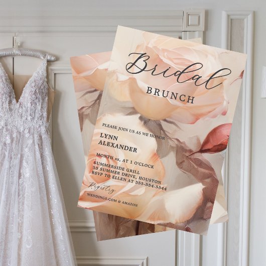 Elegante Bruiloftsdouche Zachte Zomerrozen Save The Date