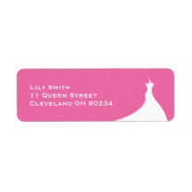 Elegante bruiloftsfeest fuchsia label