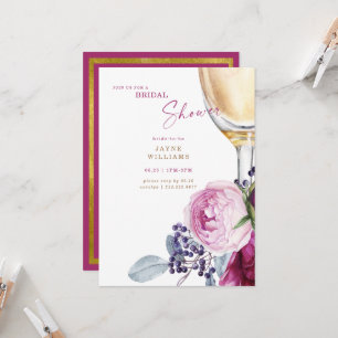Elegante bruiloftsfeest in fuchsia en goud kaart