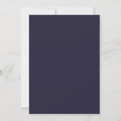 Elegante bruiloftsfeest in marineblauw met zilvere kaart (Achterkant)