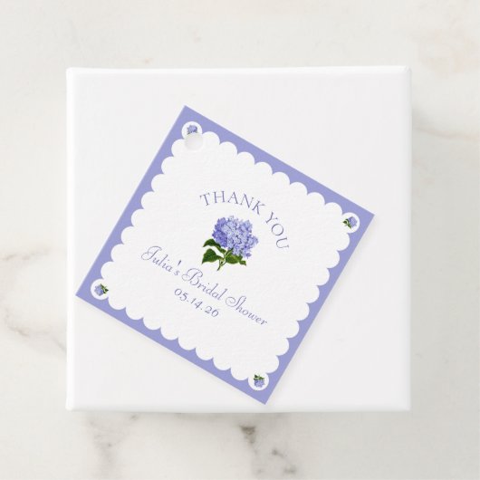 Elegante Bruiloftsfeest Klassieke Hortensia Scallo Bedankjes Labels (In situ)