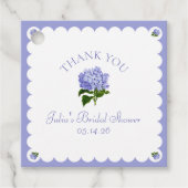 Elegante Bruiloftsfeest Klassieke Hydrangea Geschu Bedankjes Labels (Voorkant)