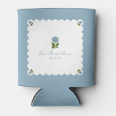 Elegante Bruiloftsfeest Klassieke Stof Blauwe Hort Blikjeskoeler (Voorkant)