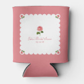 Elegante Bruiloftsfeest Klassieke Stof Roze Meisje Blikjeskoeler (Voorkant)