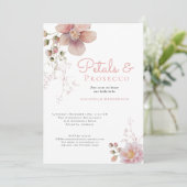 Elegante bruiloftsfeest met bloemblaadjes en Prose Kaart (Staand voorkant)
