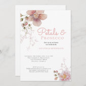 Elegante bruiloftsfeest met bloemblaadjes en Prose Kaart (Voorkant / Achterkant)