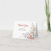Elegante Bruiloftsfeest met Bloemen Bedankkaart (Voorkant)
