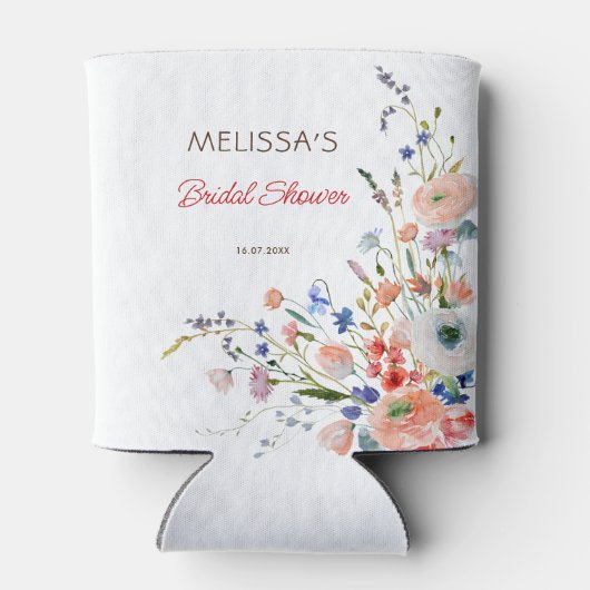 Elegante Bruiloftsfeest met Bloemen Blikjeskoeler (Achterkant)