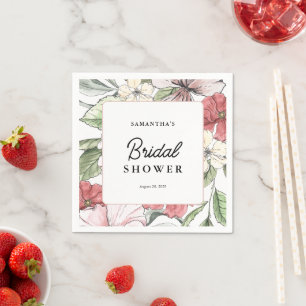 Elegante Bruiloftsfeest met Bloemen Servet
