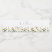 Elegante bruiloftsfeest met wilde bloemen waterfles etiket (Enkel label)