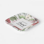 Elegante bruiloftsfeest met zomerbloemen papieren bordje (Gebogen)