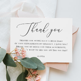 Elegante Bruiloftsfeest Notitie | Minimalistische Bedankkaart