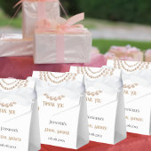 Elegante bruiloftsfeest parels Prosecco Bedankdoosjes