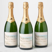 Elegante bruiloftsfeest strand kust sparkling wijnetiket (Flessen)
