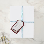 Elegante bruiloftsfeest zonder doek met bloemen in cadeaulabel (Met Touw)