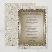 Elegante bruiloftskantooruitnodiging van metaalach kaart (Voorkant / Achterkant)