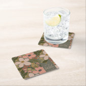 Elegante Bruiloftsontvangst met Bloemen Persoonlij Kartonnen Onderzetters (Insitu)