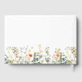 Elegante bruiloftsontvangst met wilde bloemen gastenboek (Achterkant)