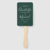 Elegante bruiloftsprogramma in moderne Emerald scr Handwaaier (Voorkant)