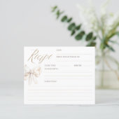 Elegante Bruiloftsreceptkaartjes met Crème Strik (Staand voorkant)